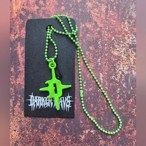 Dolls Kill Neon Green Darker Wavs Collectable Pendant D Necklace